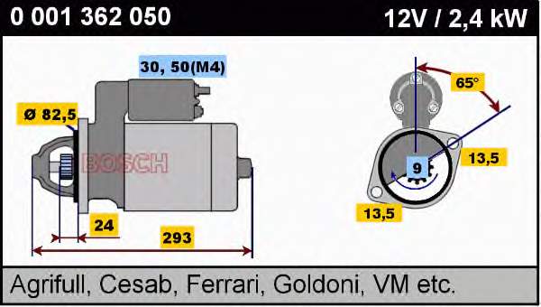 0001362050 Bosch motor de arranque