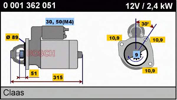 0001362051 Bosch motor de arranque