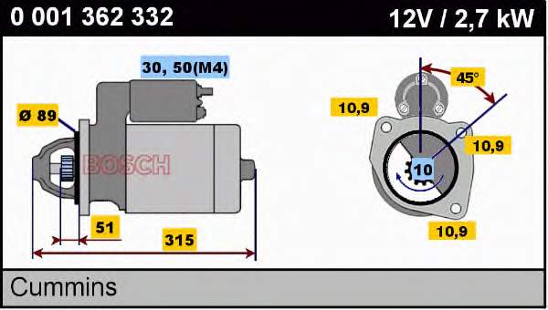 0001362332 Bosch motor de arranque