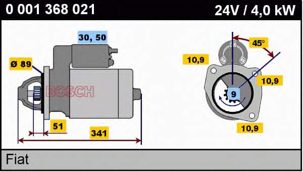 Motor de arranque 0001368021 Bosch