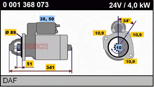 0001368073 Bosch motor de arranque