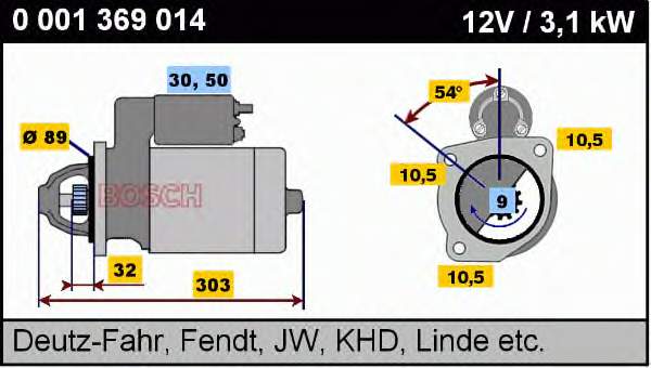 Motor de arranque 0001369014 Bosch