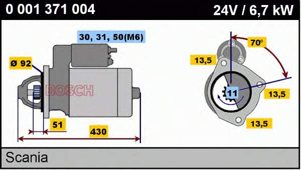 Motor de arranque 0001371004 Bosch