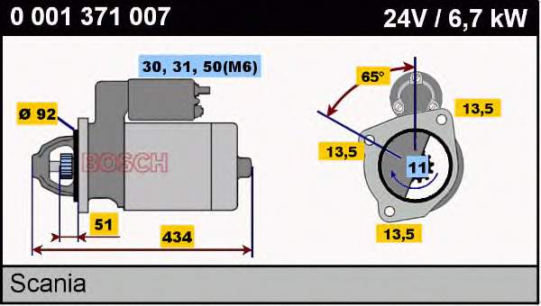 Motor de arranque 0001371007 Bosch