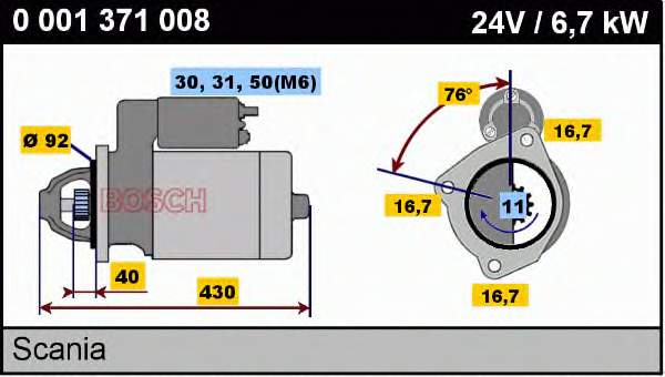 Motor de arranque 0001371008 Bosch