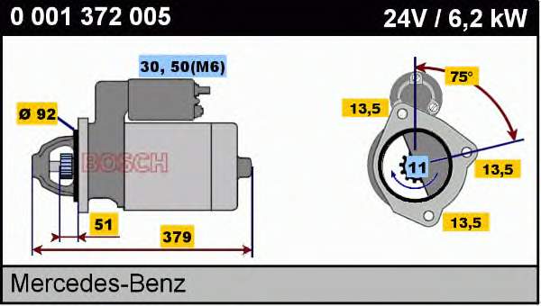 Motor de arranque 0001372005 Bosch