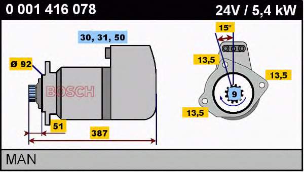 0001416078 Bosch motor de arranque