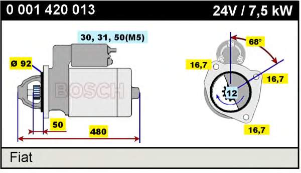 0001420013 Bosch motor de arranque