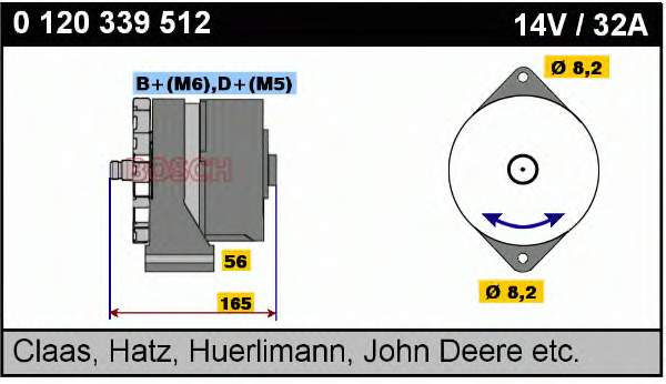 0120339512 Bosch alternador