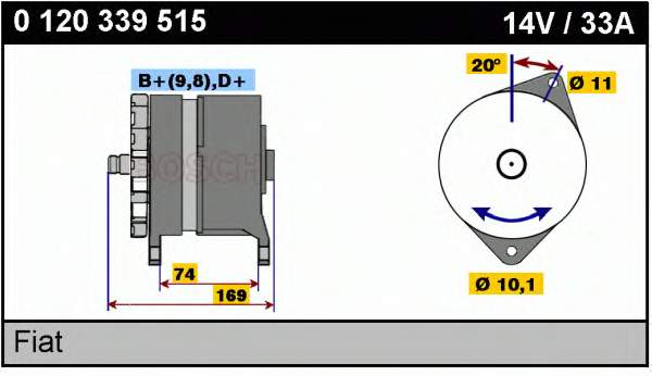 Alternador 0120339515 Bosch