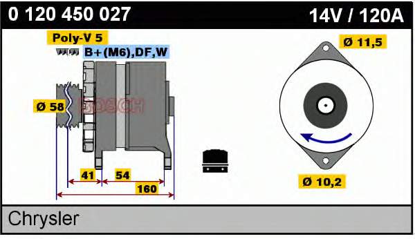 Alternador 0986044280 Bosch