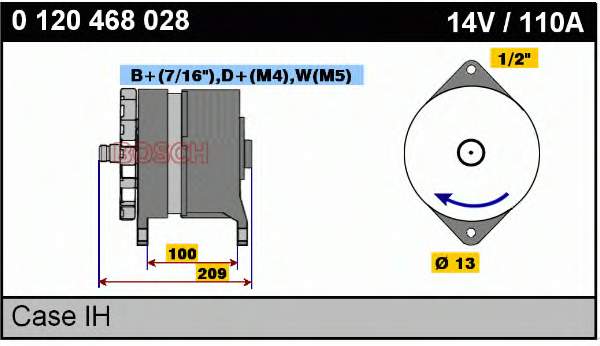 Alternador 0120468028 Bosch