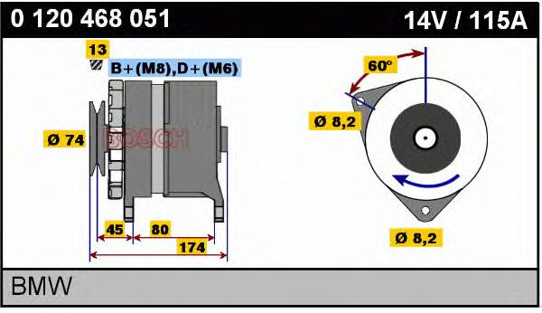Alternador 0120469790 VAG