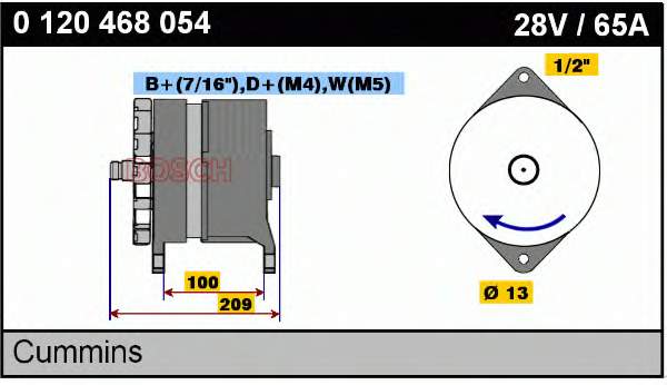 Alternador 1986A01124 Bosch