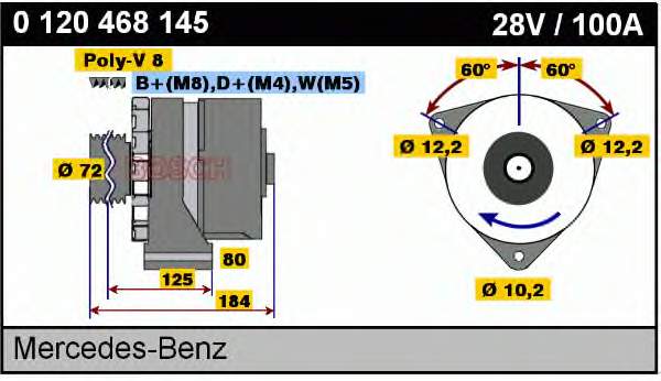 Alternador del motor Bosch 0120468145 precio, desde 200,73 EUR