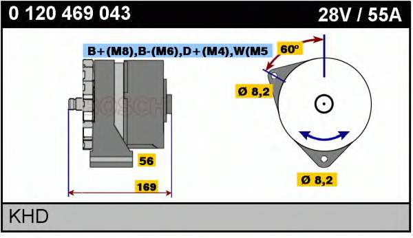 0120469043 Bosch alternador