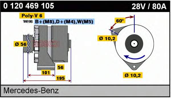 0120469105 Bosch alternador