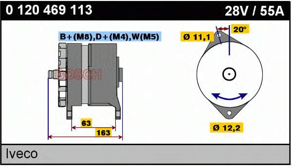 Alternador 0120469113 Bosch