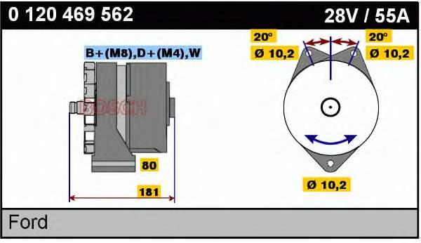 Alternador 0120469562 Bosch