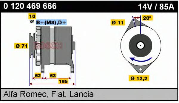 0120469666 Bosch alternador