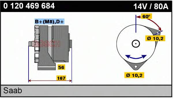 0120469684 Bosch alternador