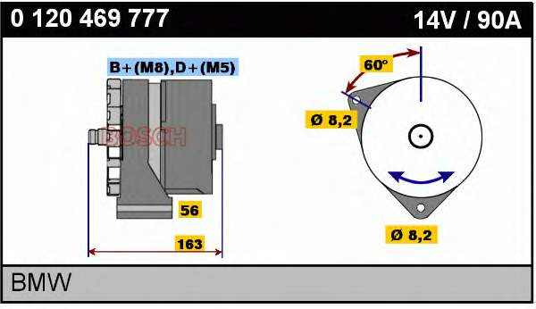 Alternador 0120469777 Bosch