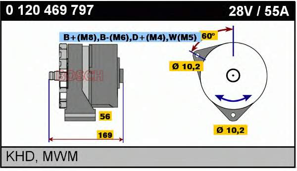 0120469797 Bosch alternador