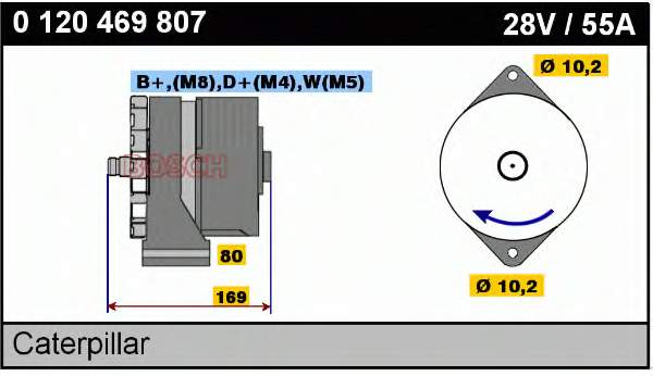 0120469807 Bosch Alternador de coche