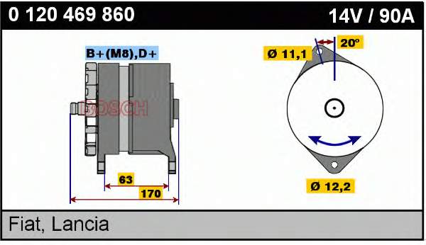 Alternador del motor Bosch 0120469860 precio, desde 92,82 EUR