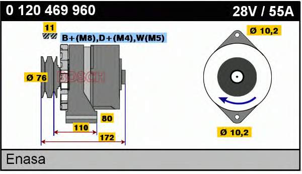 0120469960 Bosch alternador