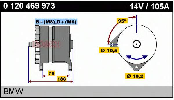 Alternador 0120469973 Bosch