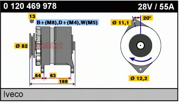 Alternador 0120469978 Bosch