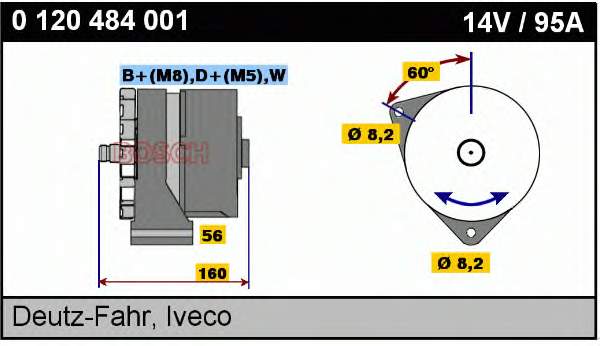 Alternador 0120484001 Bosch