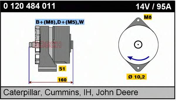 0120484011 Bosch alternador