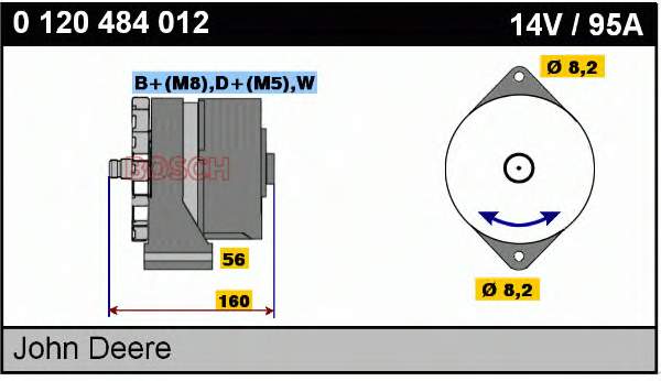 Alternador 0120484012 Bosch