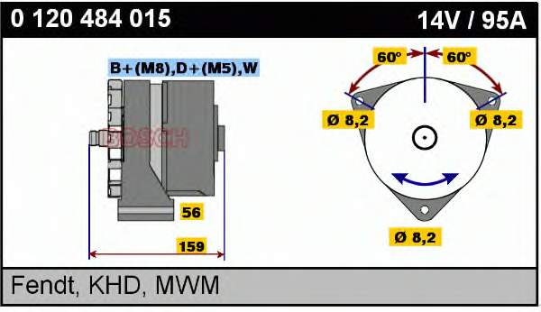 0120484015 Bosch alternador