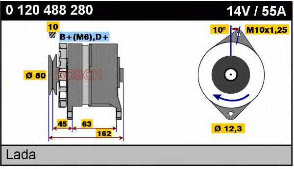 Alternador del motor Bosch 0120488280 precio, desde 110,39 EUR