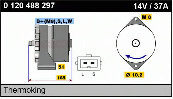 Alternador 0120488297 Bosch