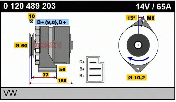 0120489203 Bosch alternador