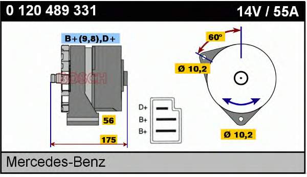Alternador 0120489331 Bosch