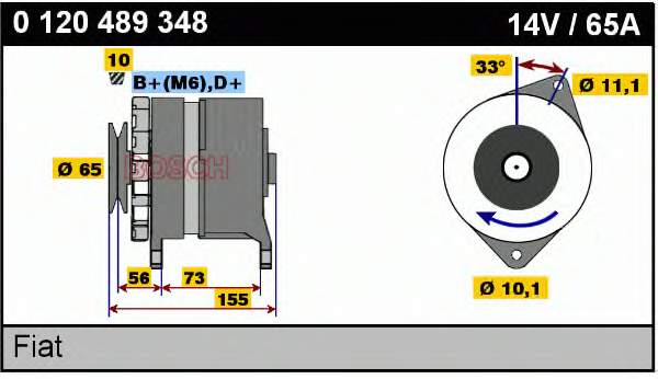 Alternador 0120489348 Bosch