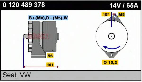 Alternador del motor Bosch 0120489378 precio, desde 132,98 EUR