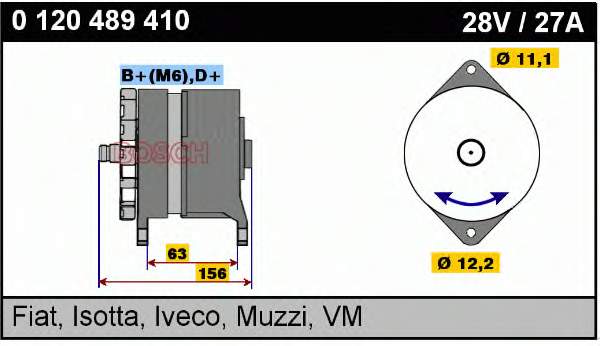 Alternador 0120489410 Bosch