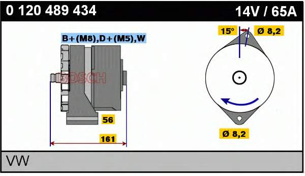 0120489434 Bosch Alternador de coche