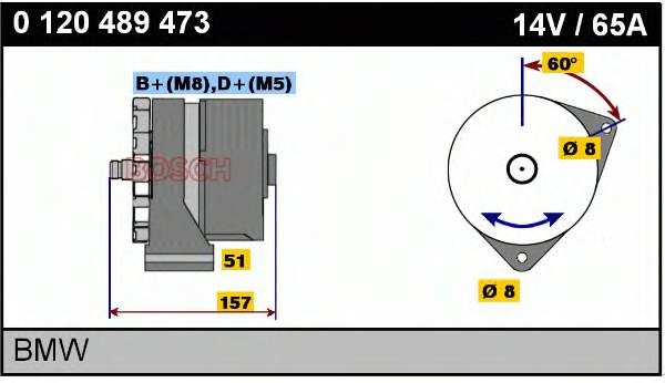 Alternador 0120489473 Bosch