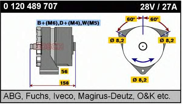 Alternador 0120489707 Bosch