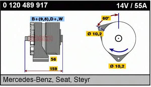Alternador 0120489917 Bosch
