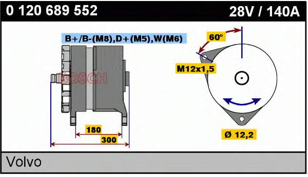 Alternador 0120689552 Bosch