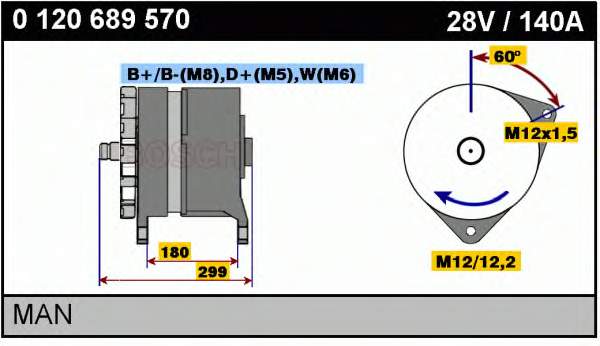 0120689570 Bosch alternador