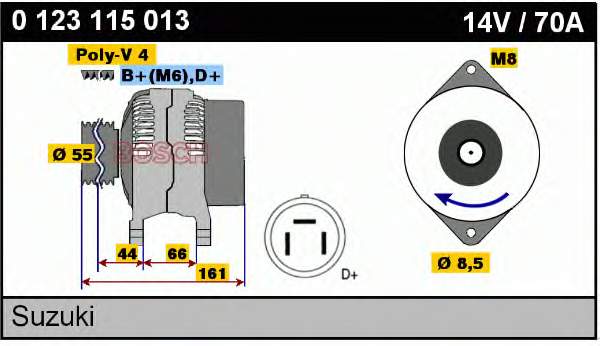 0123115013 Bosch Alternador de coche